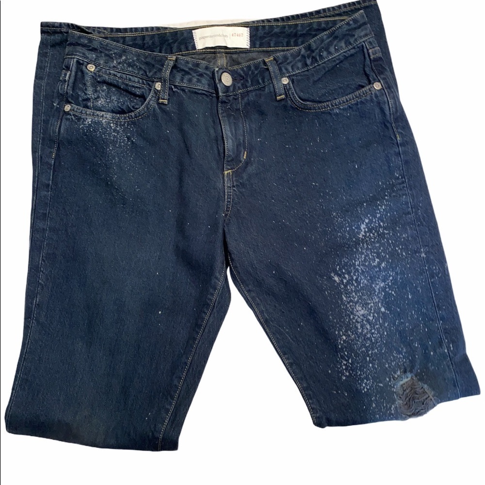 Paper Denim & Cloth jeans custom distressed authentic Indigo denim size 30 NWT